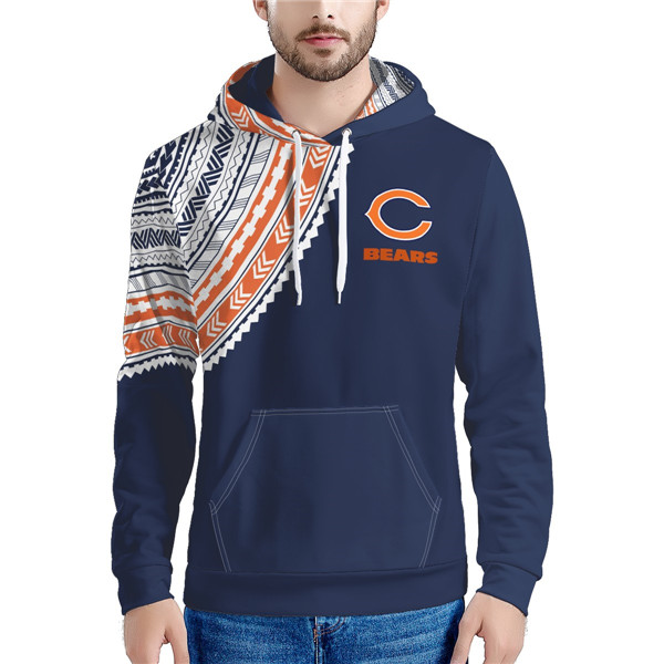 Men's Chicago Bears Navy Hoodie - Click Image to Close